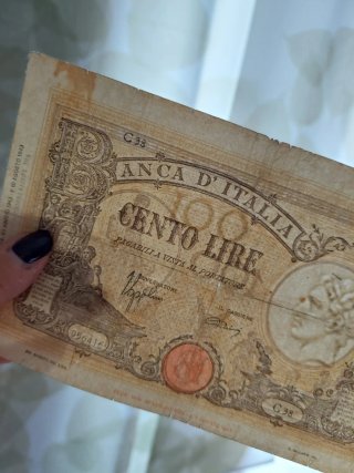 Banconota 100 lire grande B Barbetti