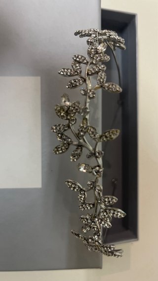 Tiara Novia Boda Pronovias Plata