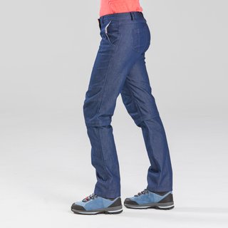 Pantalón vaquero desmontable montaña y trekking Mujer