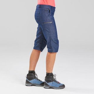 Pantalón vaquero desmontable montaña y trekking Mujer