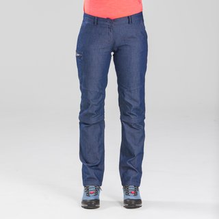 Pantalón vaquero desmontable montaña y trekking Mujer