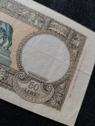 Banconota 50 lire Lupa Capitolina