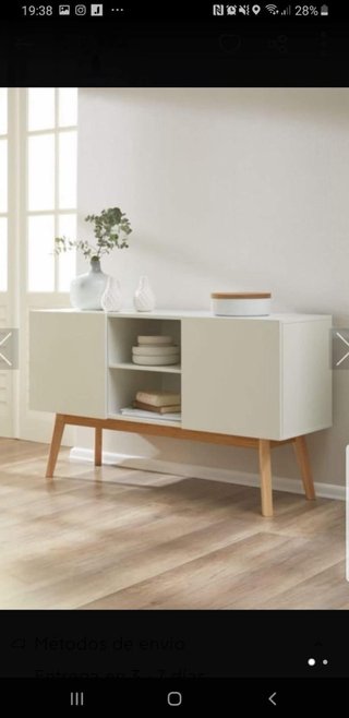 Mueble de comedor blanco  y madera