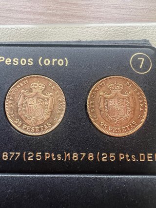 Monete d'Oro di Alfonso XII da 25 Pts.