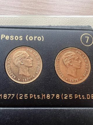Monete d'Oro di Alfonso XII da 25 Pts.