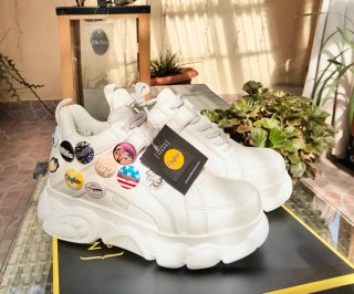 Sneakers Buffalo Basse Bianche vintage