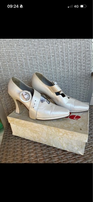 Scarpe tacco 9 cm bianco ghiaccio