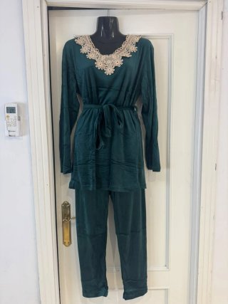 Lote de Pijamas 2 piezas verde con encaje