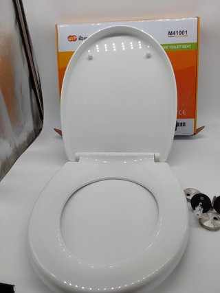 Ibergrif M41001 Tapa wc, Asiento de Inodoro de Cierre Suave en Forma de D con Liberación Rápida para