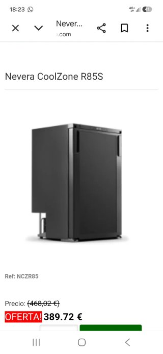 Nevera 12v CoolZone R85S Nueva!!