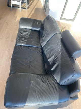 Sofá de Piel Natuzzi Negro