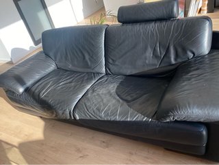 Sofá de Piel Natuzzi Negro