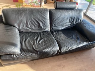 Sofá de Piel Natuzzi Negro
