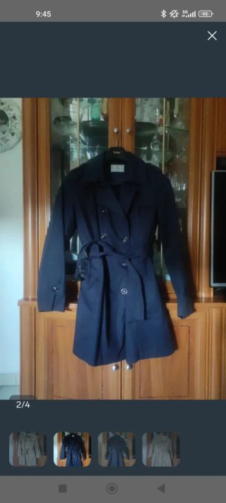 Gabardina azul mujer