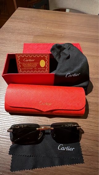 Gafas Cartier Negras y Doradas