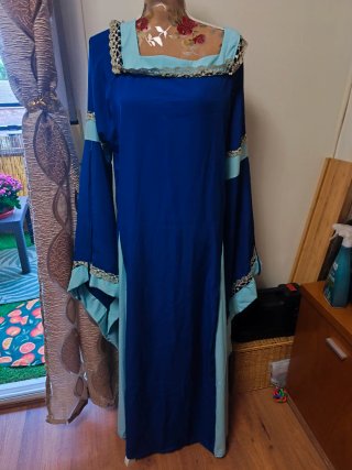 Disfraz Vestido Medieval Azul Talla XL