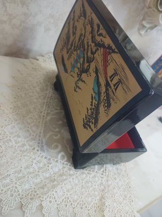 Scrigno bauletto legno vintage carillon ballerina