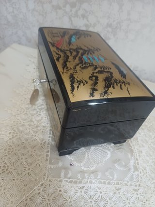 Scrigno bauletto legno vintage carillon ballerina