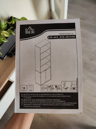 Estantería nueva negra con armarios
