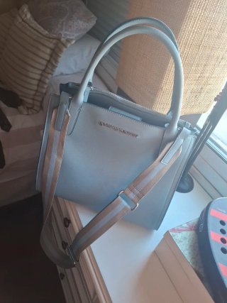 Bolso Adolfo Domínguez Beige y Azul