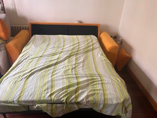 Sofá Cama de Terciopelo Amarillo anaranjado