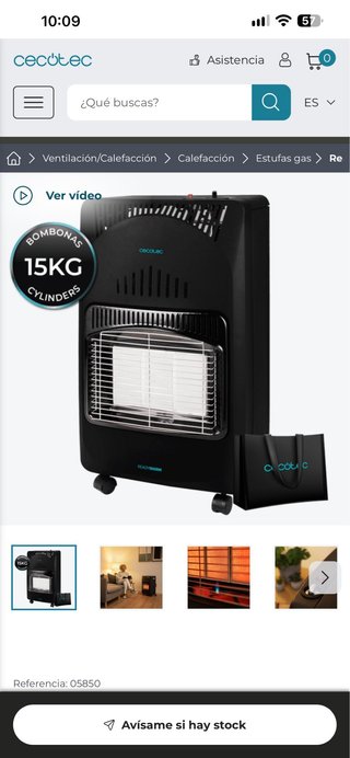 Stufa a gas Cecotec Ready Warm 4000 Slim
