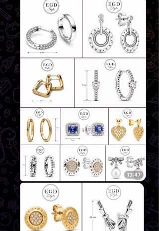 Pendientes Pandora Oro y Plata