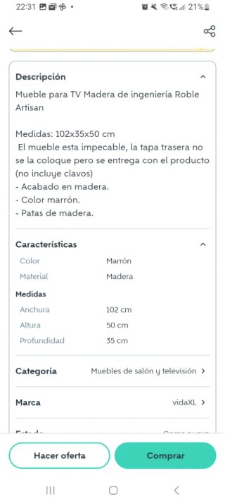 Mueble TV madera