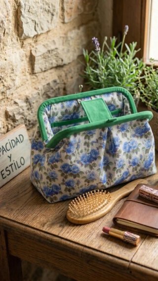 Neceser Boca de Lobo Estampado Floral