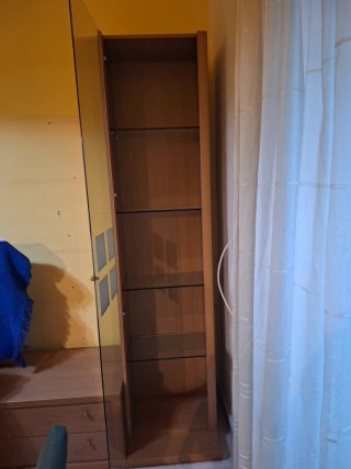 Mueble de salón madera y cristal