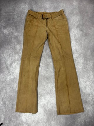 Pantalones de ante marrones acampanados