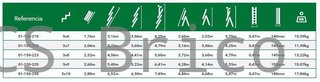 Escalera Aluminio 3x8 - 2,32+2,32+2,32 M - 54-60-54x25mm