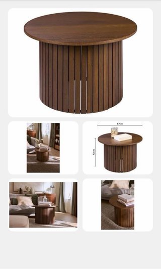 Mesa de centro redonda de madera
