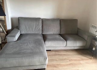 Sofá modular gris de tela