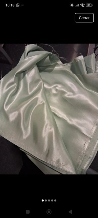 Tela satinada verde para cortinas