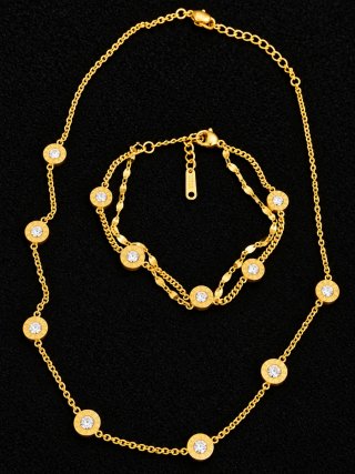 Conjunto Collar y Pulsera Dorados