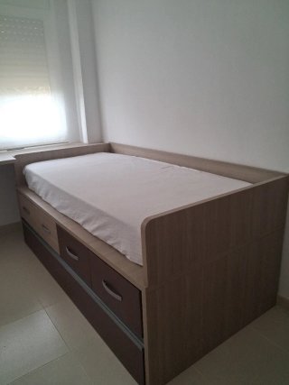 Cama Juvenil 90cm con Colchón y Cajones