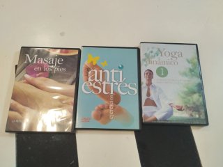 3 Películas DVD: Yoga, Antiestrés y Masaje