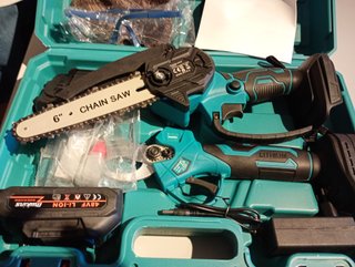 Set Motosierra y Tijeras de Poda a Batería 21V