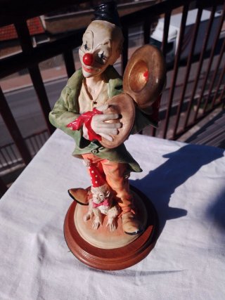 Statuetta Pagliaccio con Cagnolino