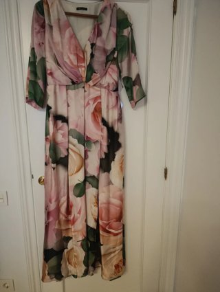 Vestido de fiesta largo estampado