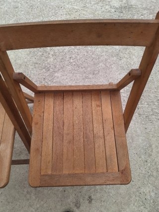 2 Sillas Plegables Madera Marrón