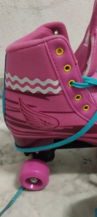 Patines de 4 Ruedas Rosa y Turquesa