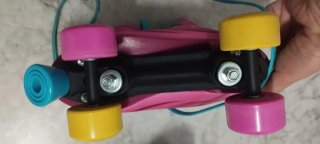 Patines de 4 Ruedas Rosa y Turquesa