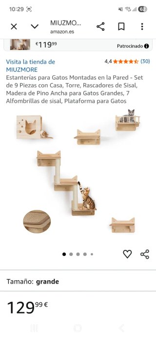 Estantería Gato Pared Set 9 Piezas