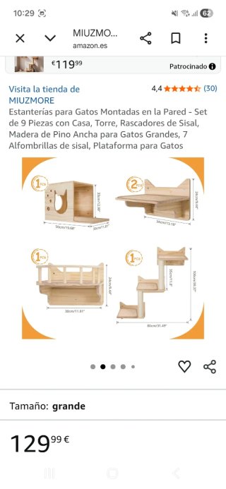 Estantería Gato Pared Set 9 Piezas