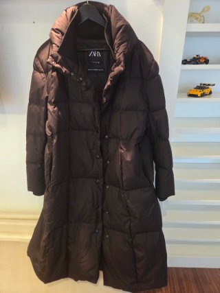 Abrigo Acolchado Zara Negro Talla L