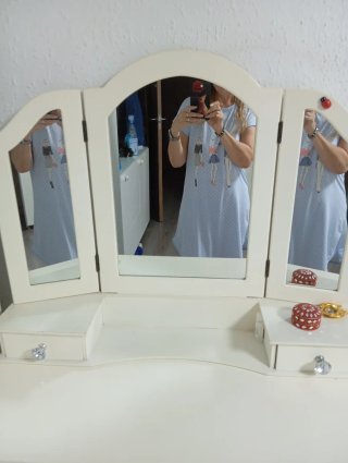 Tocador con Silla Blanco