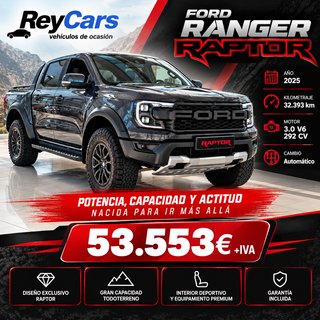 Ford Ranger 3.0 Ecob 215kW eAWD Dob Cab Raptor AT