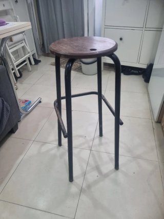 Taburete alto madera y metal